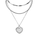 Collana tre fili cuore lux