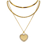 Collana tre fili cuore lux
