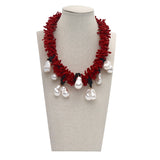 Collana corallo perlato