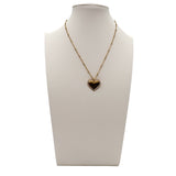 Collana cuore piatto strass