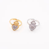 ANELLO CUORE SACRO STRASS