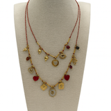 Collana charms bordeaux