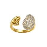 Anello duetto strass