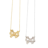 Collana fiocco strass