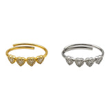 Anello cuori glitter