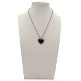 Collana cuore piatto strass