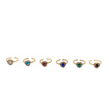 Anello cuore strass colors