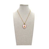 Collana cuore smalto madonnina