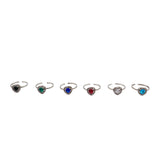 Anello cuore strass colors