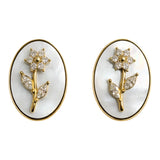 Orecchino fiore white