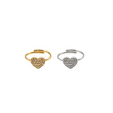 Anello mini cuore strass