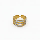 Anello tris strass