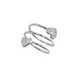 Anello cuori intrecciati
