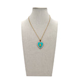 Collana cuore smalto madonnina