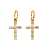Orecchino croce strass