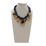 Collana denim cuori
